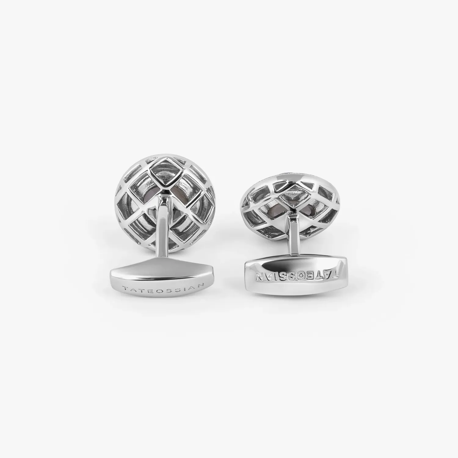 Butoni argint masiv Graffiato Moonstone