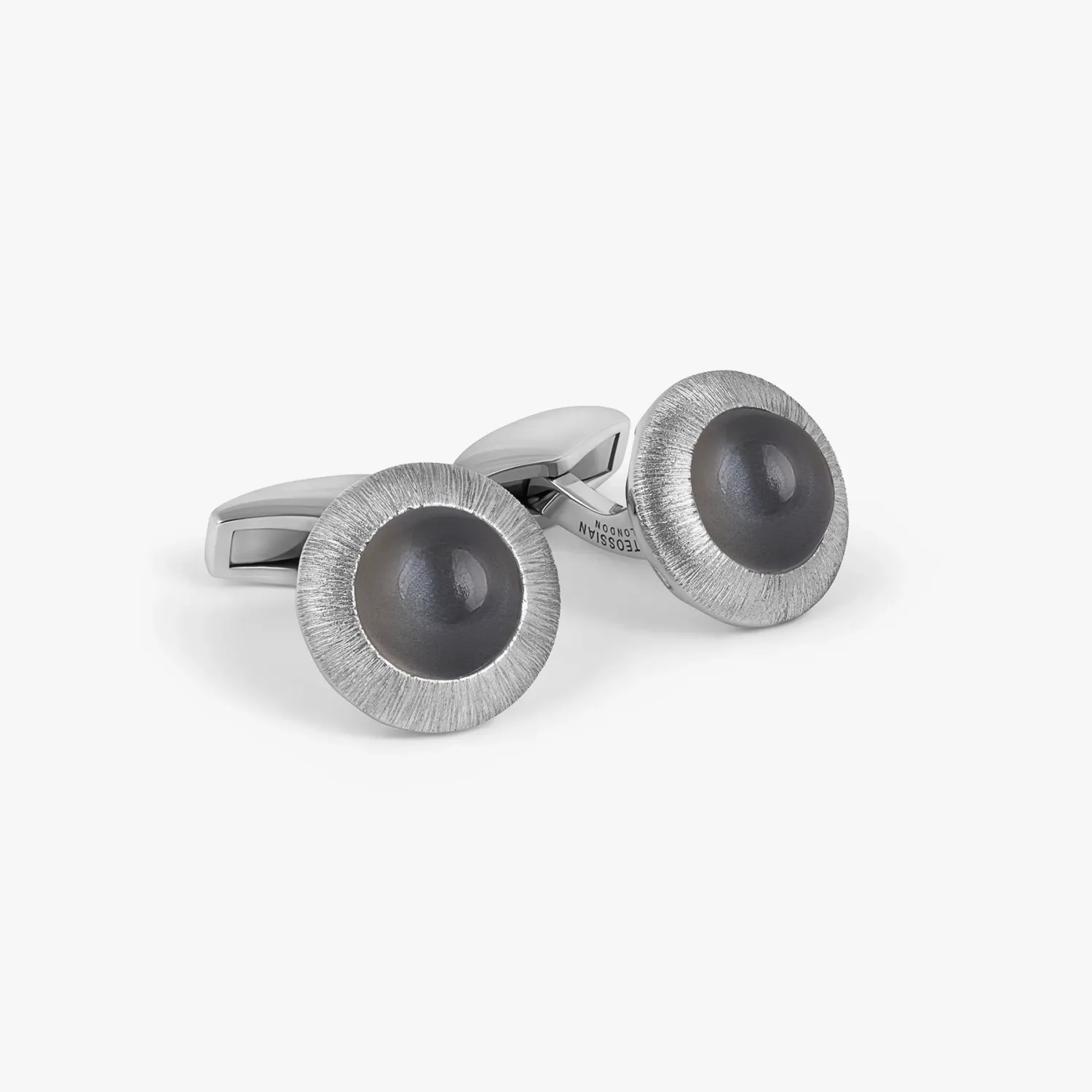Butoni argint masiv Graffiato Moonstone