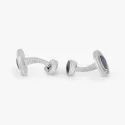 Butoni argint Cable Oval Hematite