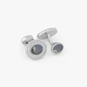 Butoni argint Cable Oval Hematite
