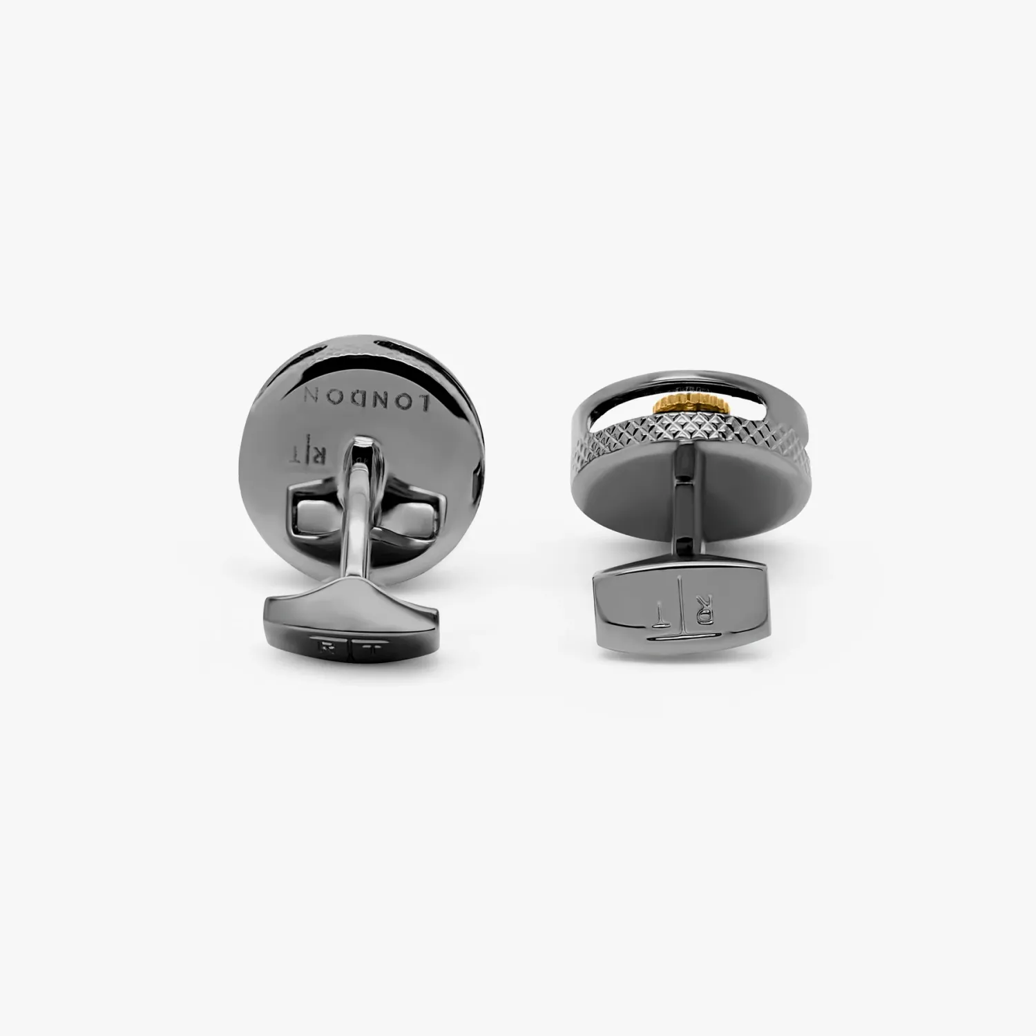 Butoni Round Gear Carbon Fibre Gunmetal