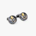 Butoni Round Gear Carbon Fibre Gunmetal