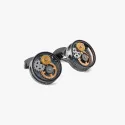 Butoni Round Gear Carbon Fibre Gunmetal