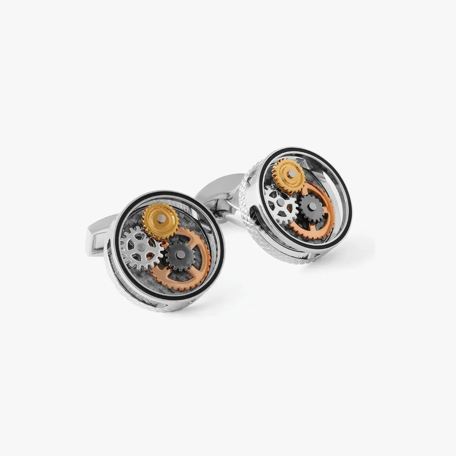 Butoni Round Gear Carbon Fibre Palladium