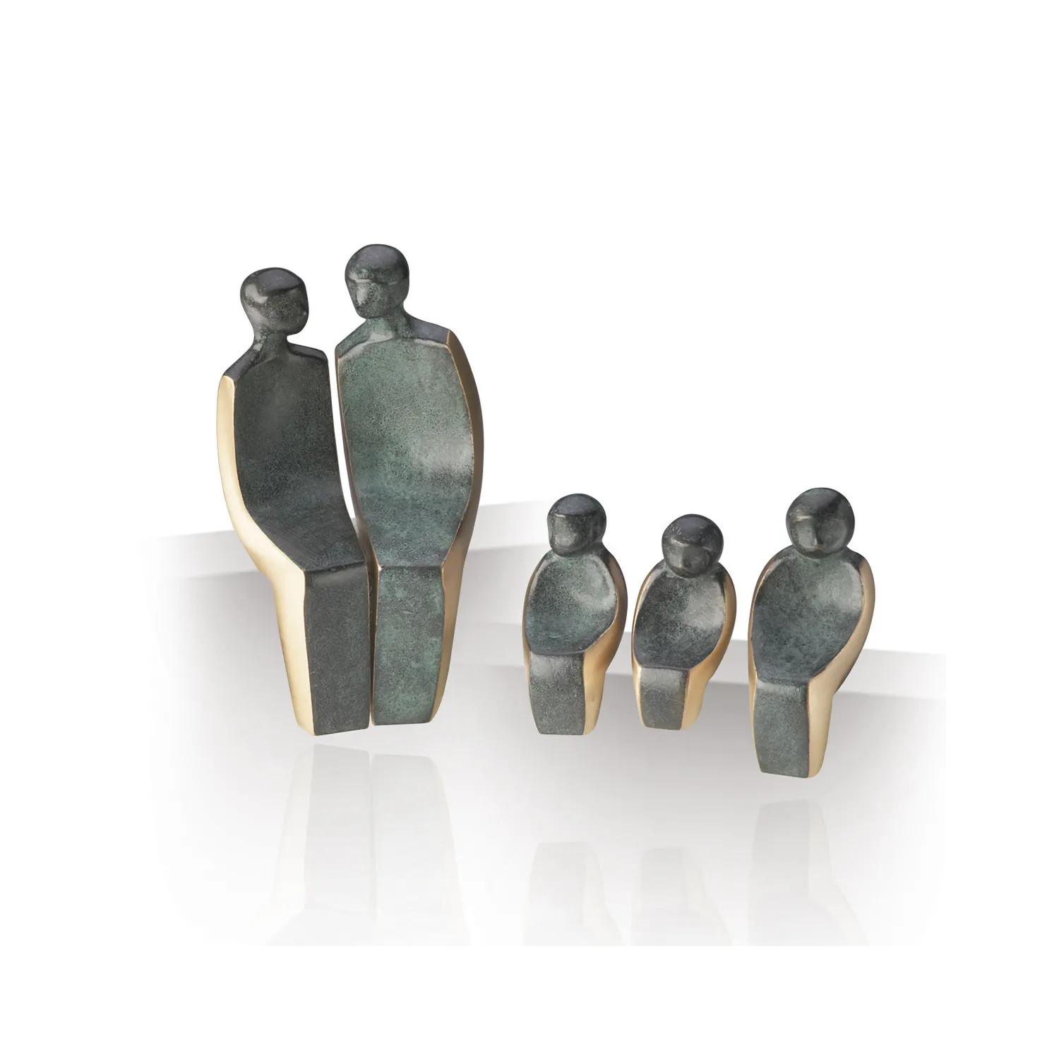 Statueta bronz Familie cu trei copii