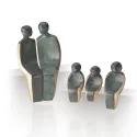 Statueta bronz Familie cu trei copii