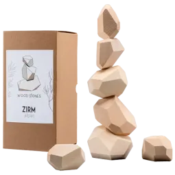 Set de pietre din lemn natural, 40cm