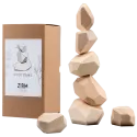 Set de pietre din lemn natural, 80cm
