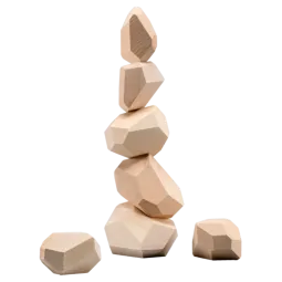 Set de pietre din lemn natural, 80cm