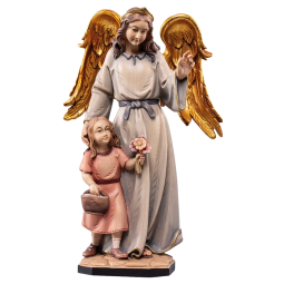 Statueta lemn "Fetiță ocrotită", 20cm