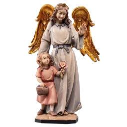 Statueta lemn "Fetiță ocrotită", 20cm