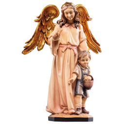 Statueta lemn "Băiețel ocrotit", 20cm