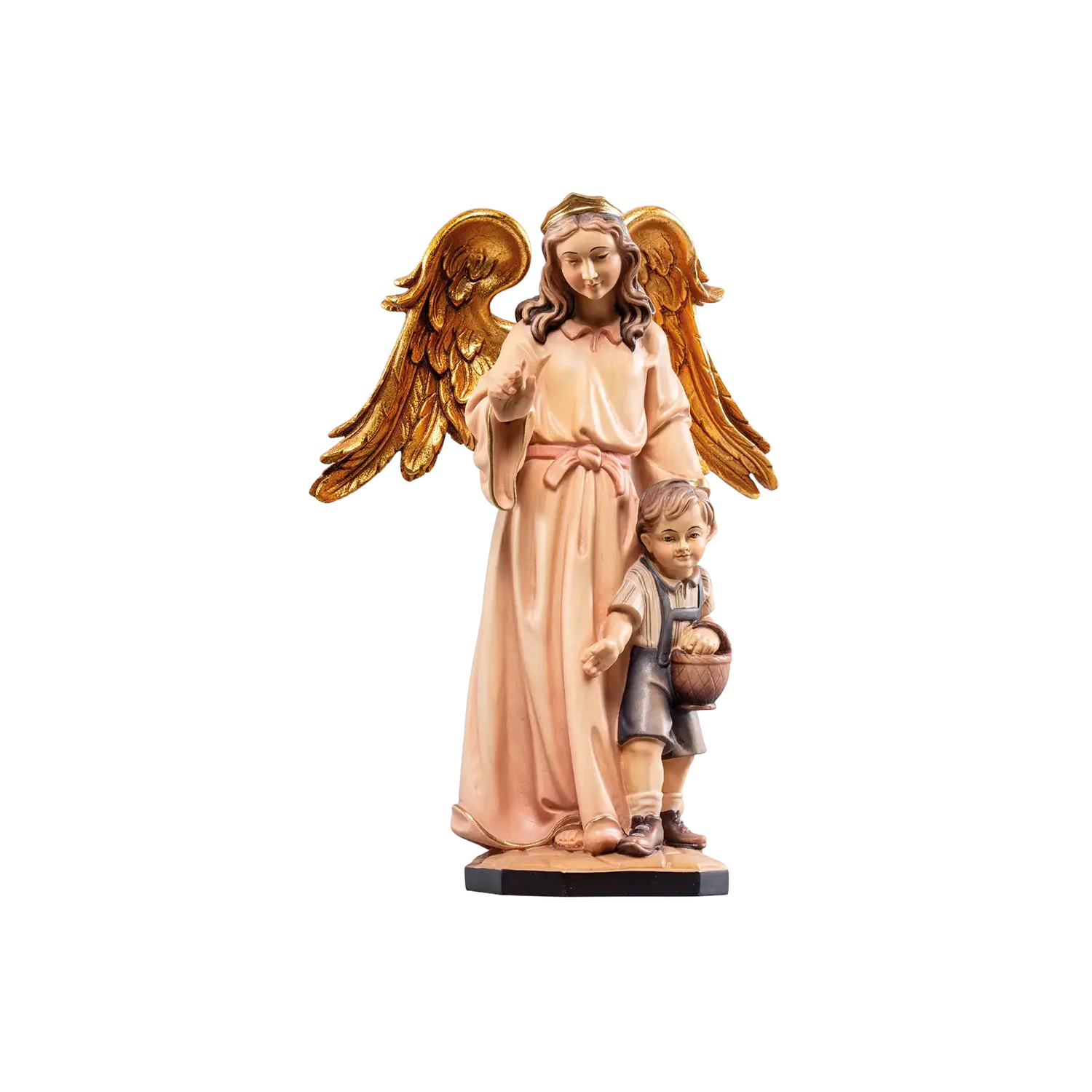 Statueta lemn "Băiețel ocrotit", 20cm