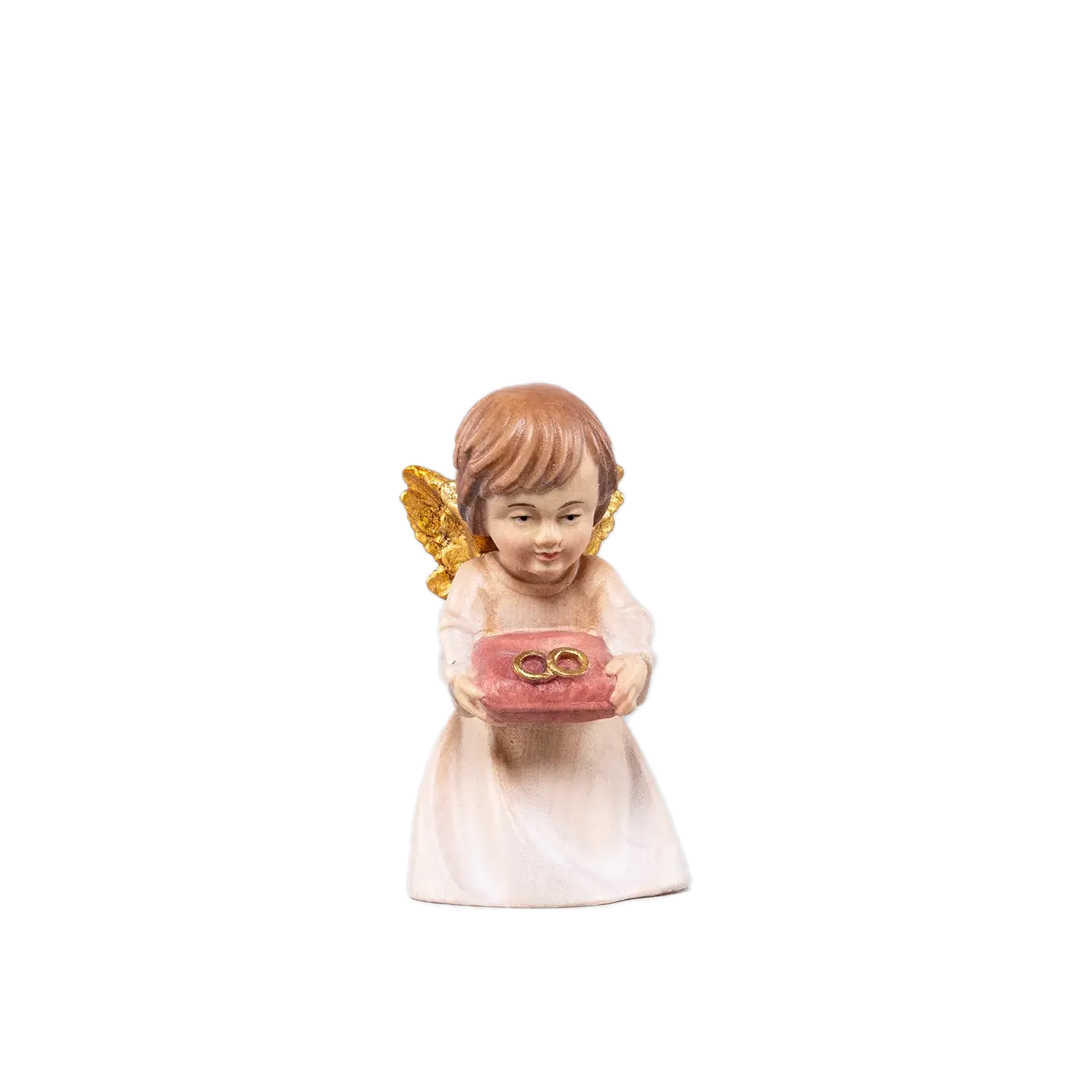 Statueta din lemn "Ingeras cu verighete", 8cm