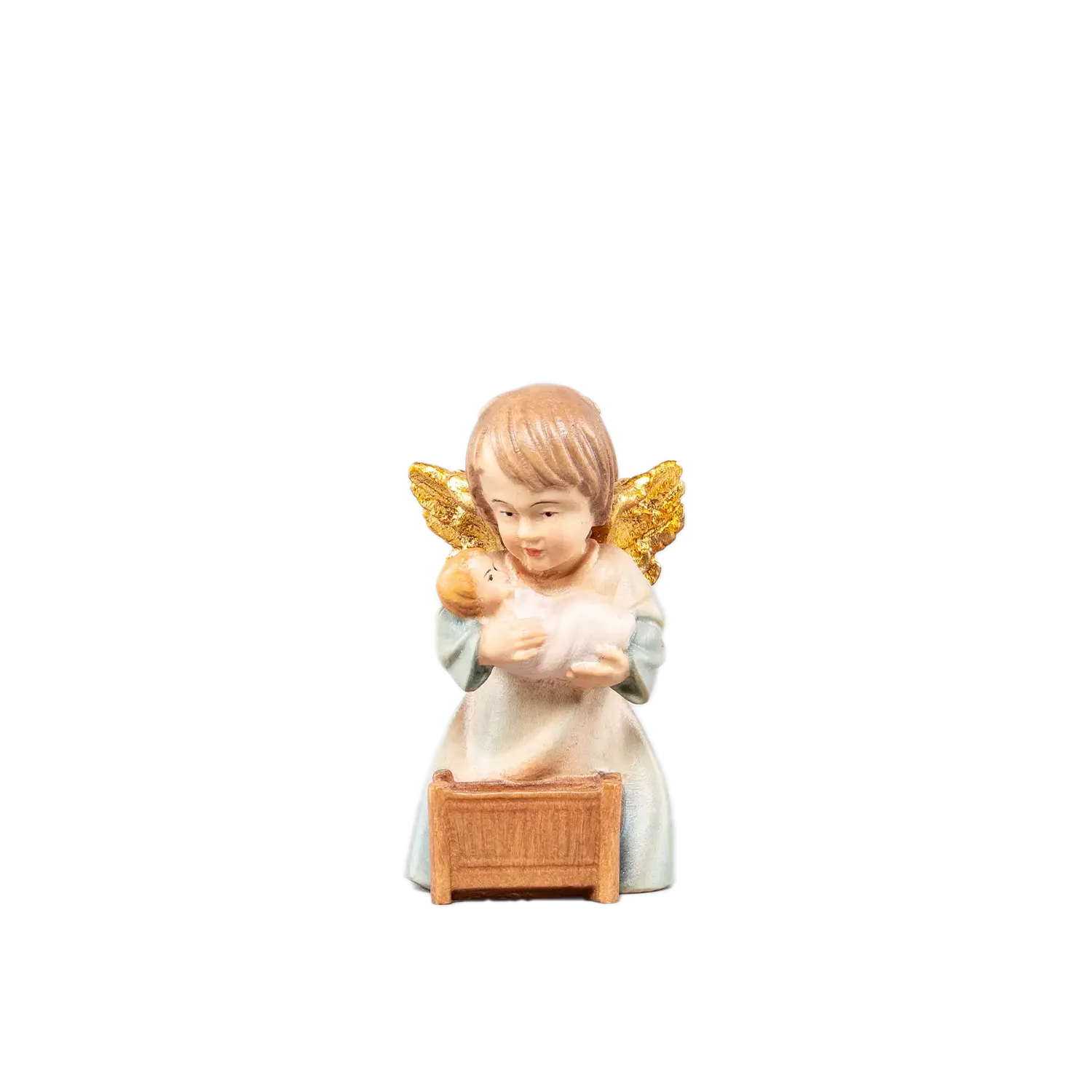 Statueta din lemn "Ingeras cu Prunc", 6cm