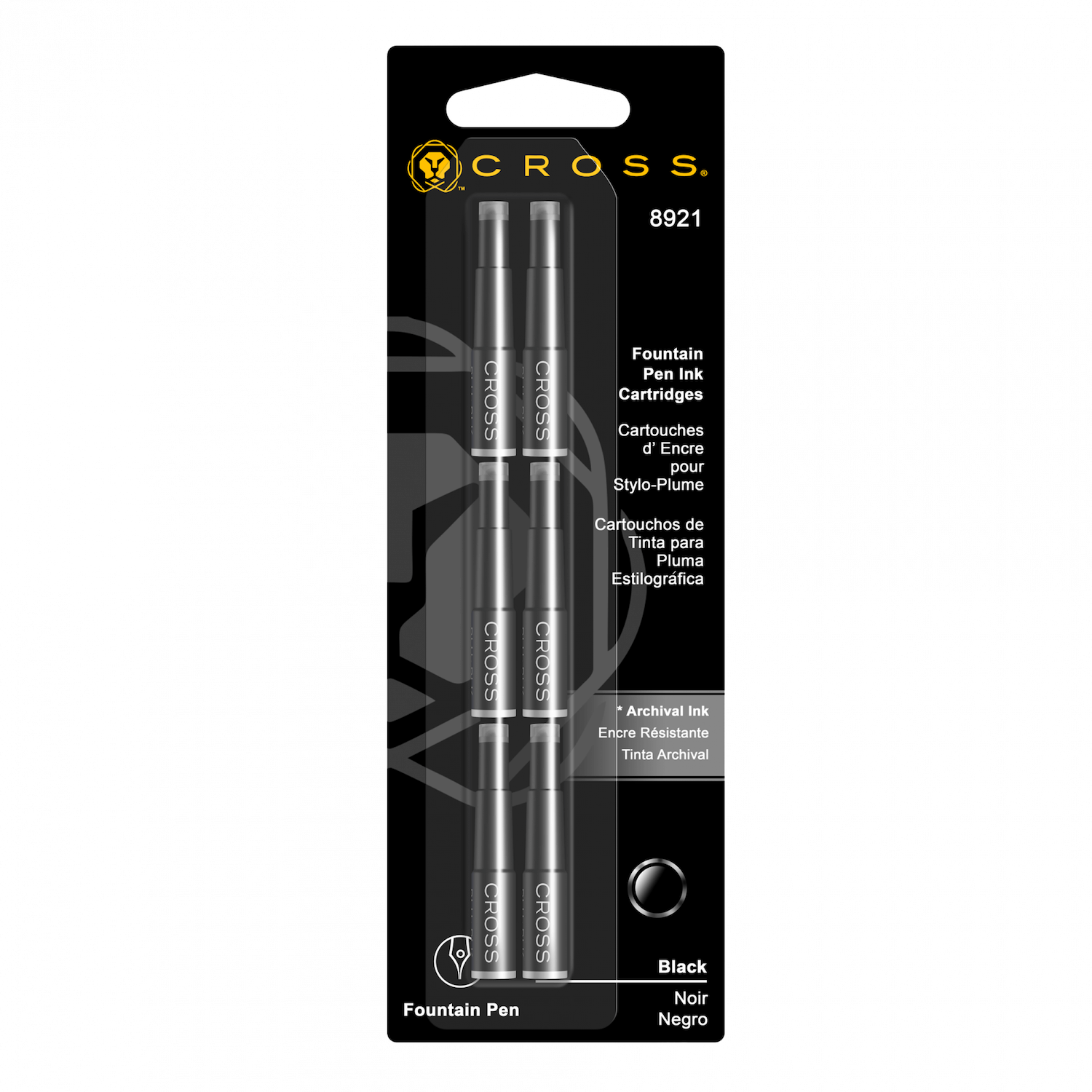 Set 6 rezerve cerneala Cross Black
