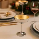 Pahar argint masiv AG925 Champagne placat cu aur