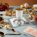 Set Kiddush pahar si tava argint masiv Conico