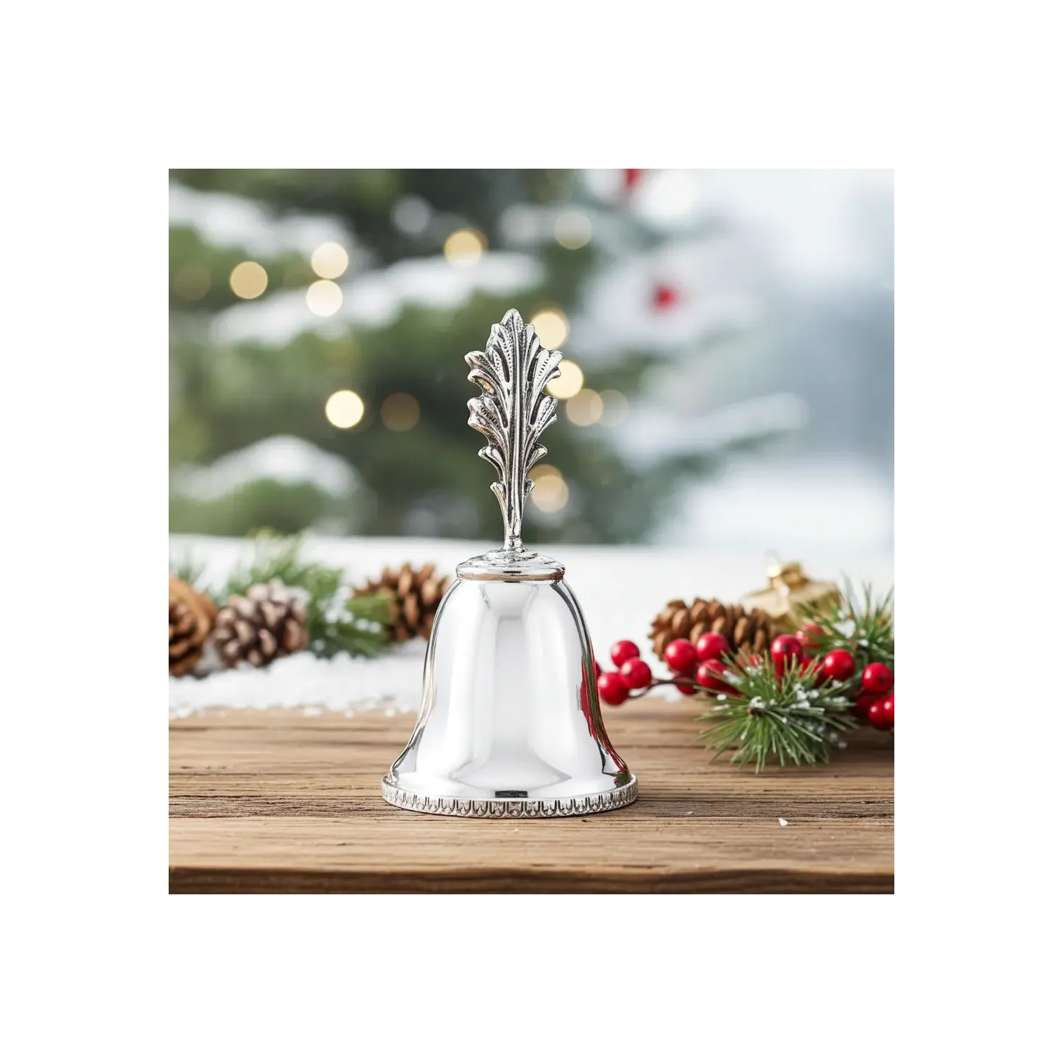 Clopot argint masiv Leaf