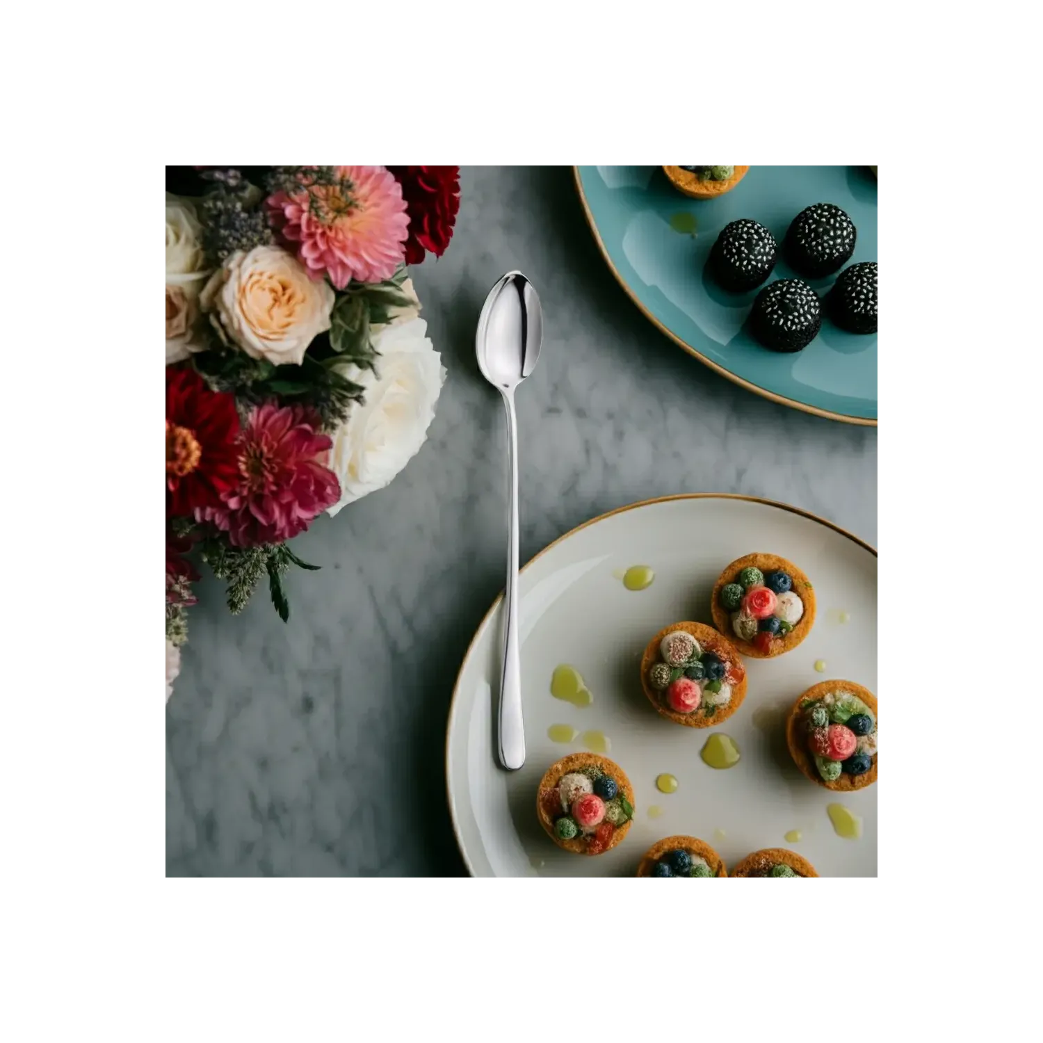 Lingurita lunga argint masiv Svedese