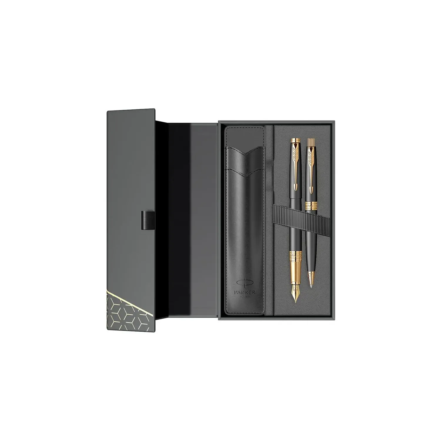 Set Pix si Stilou Parker Aster Gold cu etui mat