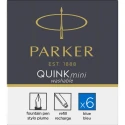 Set 6 rezerve cerneala Parker albastru mini