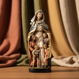 Statueta lemn "Madonna protectorul familiei", 60cm