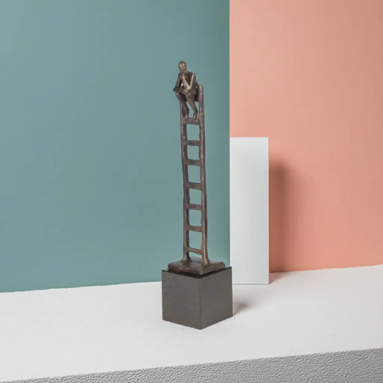 Statueta bronz masiv "Ganditorul"