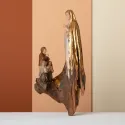 Statueta lemn aurit "Fatima si copiii", 34cm