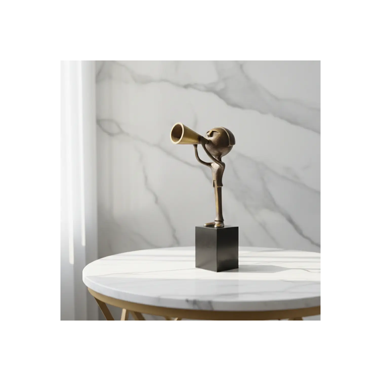 Statueta bronz masiv "Comunicare"