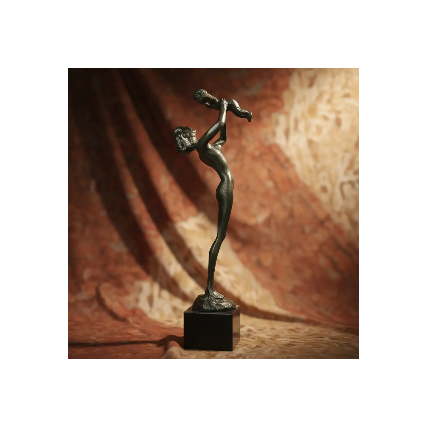 Statueta bronz "Mama cu bebelus"