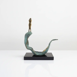 Statueta bronz masiv "Impreuna pe val"
