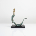 Statueta bronz masiv "Impreuna pe val"