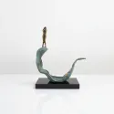 Statueta bronz masiv "Impreuna pe val"