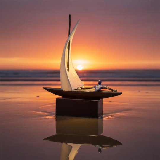 Statueta bronz "Inaintea vantului"