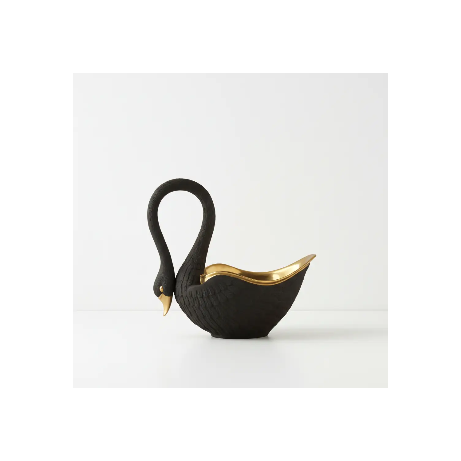 Bol portelan placat cu aur 24k Black Swan L'Objet