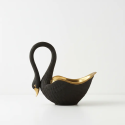 Bol portelan placat cu aur 24k Black Swan L'Objet