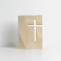 Tablou cruce din lemn aurit, 30x22cm