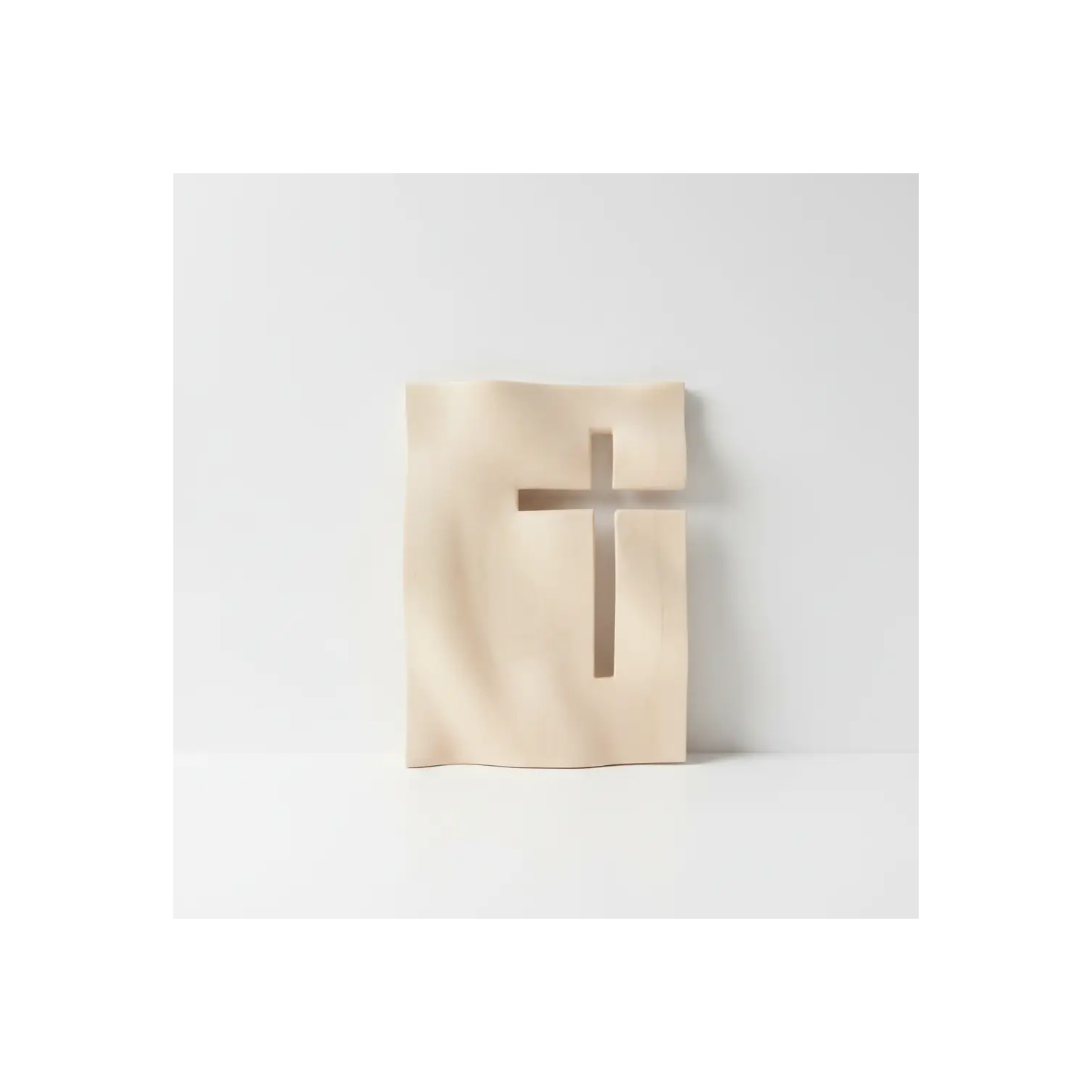 Tablou cruce din lemn natural, 20x15cm