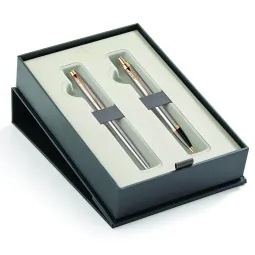 Set pix si stilou Parker IM Royal Brushed Gold
