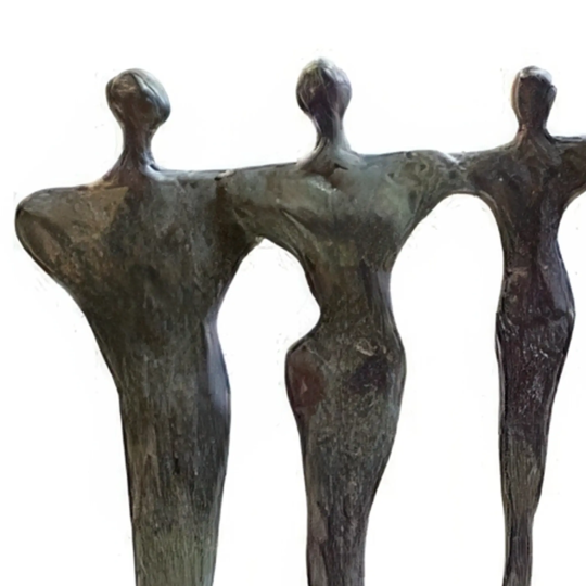 Statueta bronz masiv "Echipa de perspectiva"