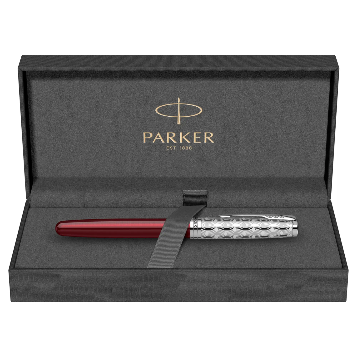 Stilou Parker Sonnet Royal Metal Red penita aur masiv 18k