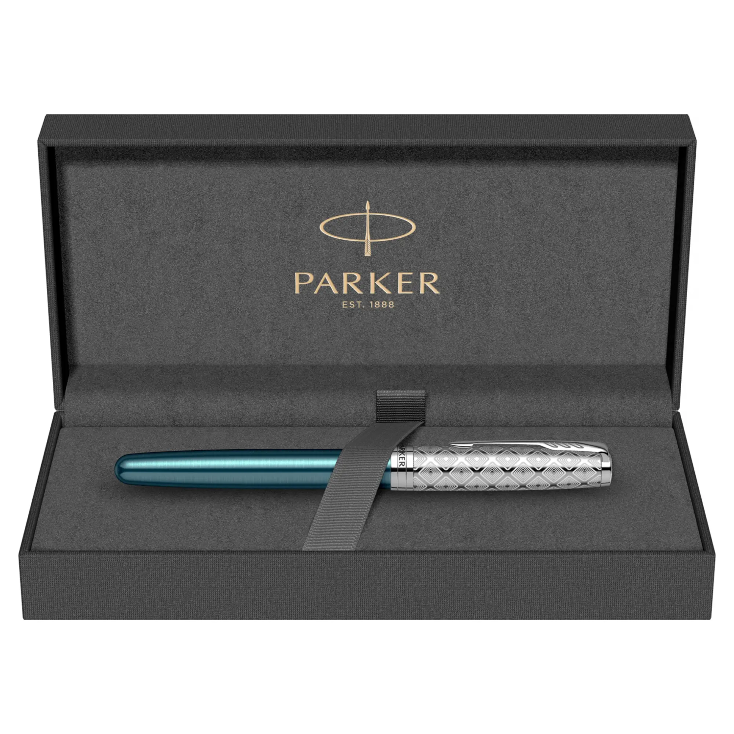 Stilou Parker Sonnet Royal Metal Blue penita aur masiv 18k