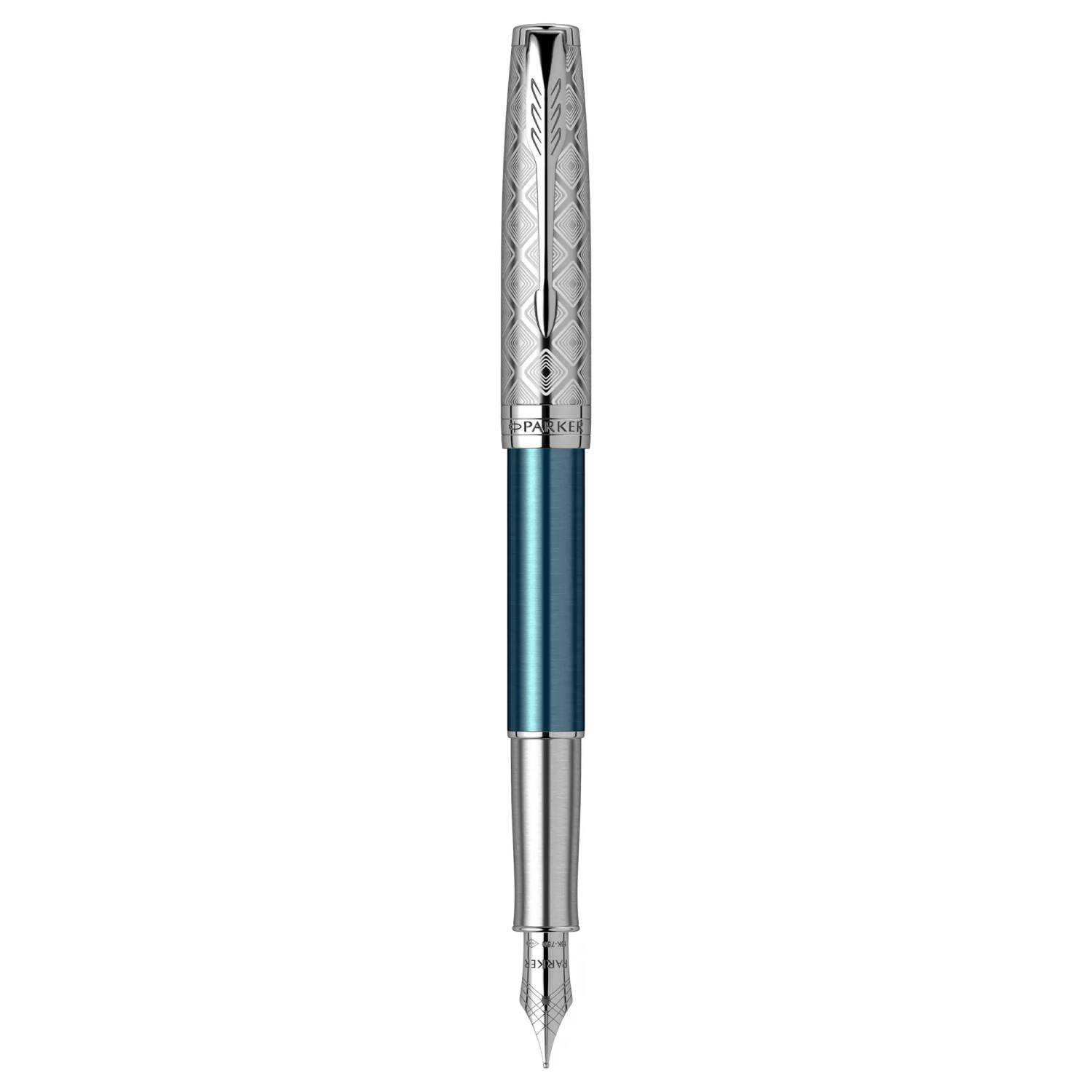 Stilou Parker Sonnet Royal Metal Blue penita aur masiv 18k