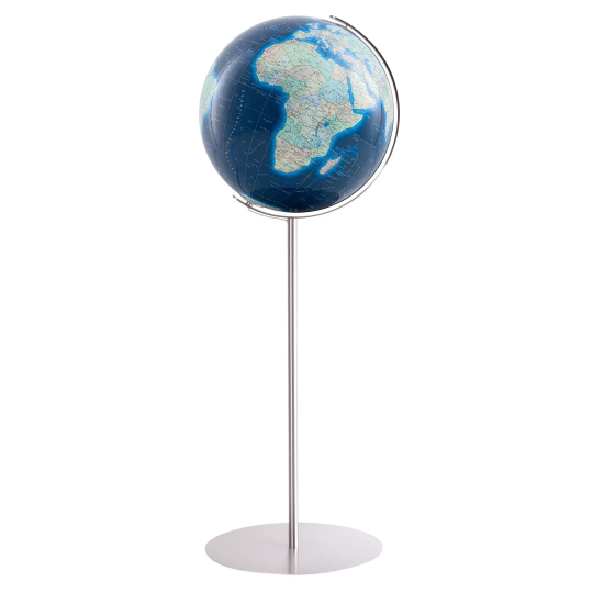 Glob de podea cu lumina Duo Azzurro Regent Steel Ø 40cm