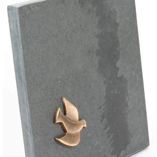 Placheta piatra Porumbel bronz masiv