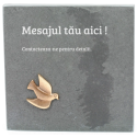 Placheta piatra Porumbel bronz masiv