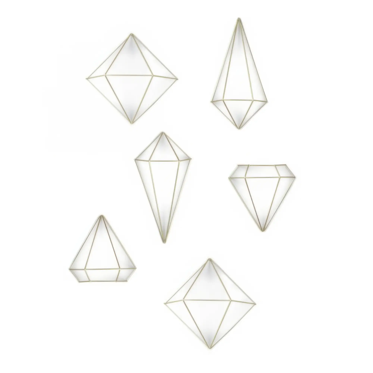 Suport plante aeriene Umbra Prisma auriu set 6 buc