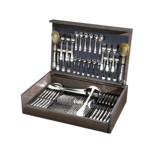 Set tacamuri argint masiv Regina Anna, 76 piese