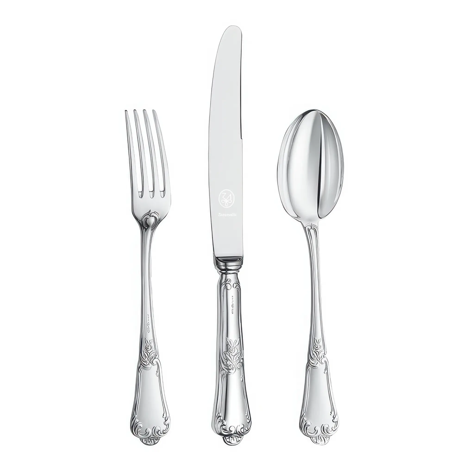 Set tacamuri argint masiv Floreale, 36 piese